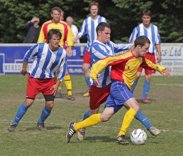 Action from Gloucestershire County League V Mid-Sussex Football League