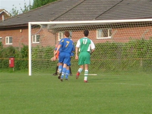 Action in the Pucklechurch goalmouth