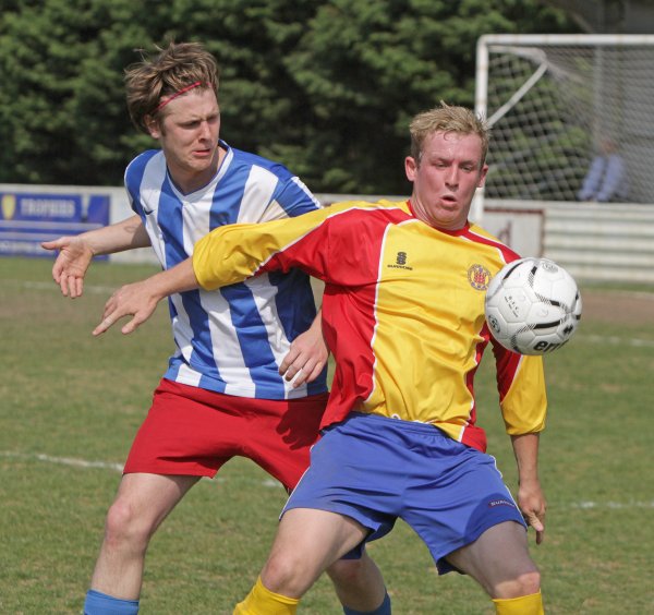 Action from Gloucestershire County League V Mid-Sussex Football League